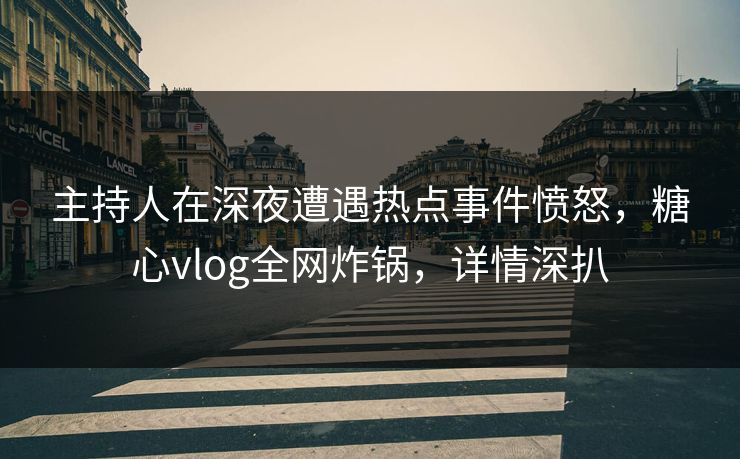 主持人在深夜遭遇热点事件愤怒，糖心vlog全网炸锅，详情深扒