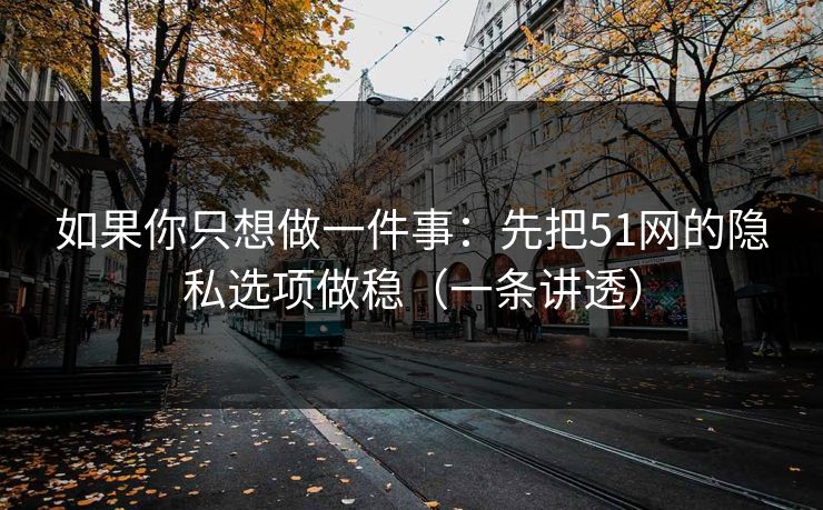 如果你只想做一件事:先把51网的隐私选项做稳(一条讲透) 如果你只想做一件事:先把51网的隐私选项做稳(一条讲透)
